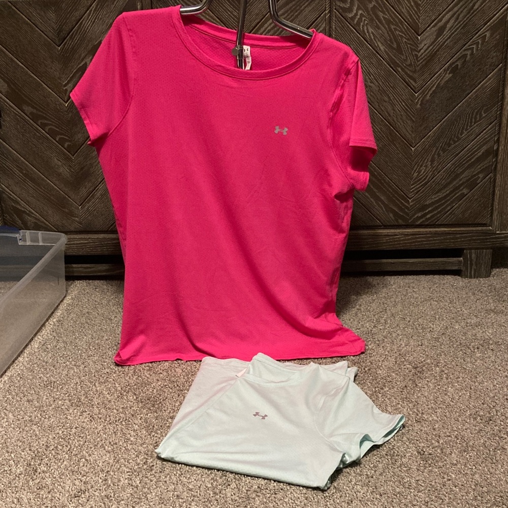 Under Armour Bright Pink and Soft blue Tees